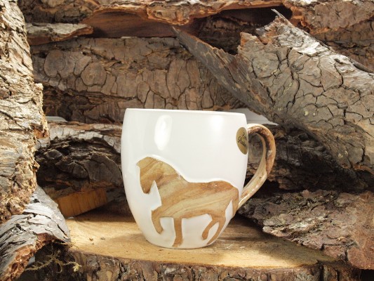 Harz Keramik Kaffeetasse Pferd
