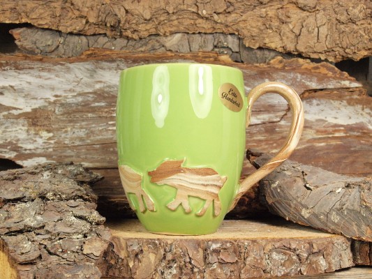 Harz Keramik Kaffeebecher Bache mit Frischlingen